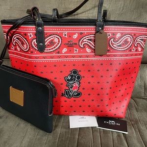Coach Disney Mickey Mouse Reversible Bandana Tote Purse